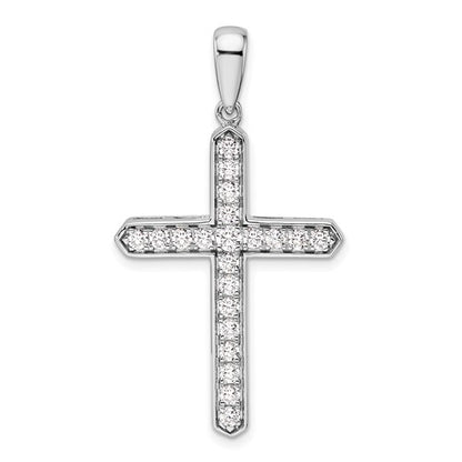 LGWP 14k White Gold 3/4 carat Lab Grown Diamond VS/SI+ G+ Complete Cross Pendant