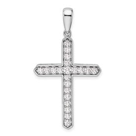 LGWP 14k White Gold 3/4 carat Lab Grown Diamond VS/SI+ G+ Complete Cross Pendant