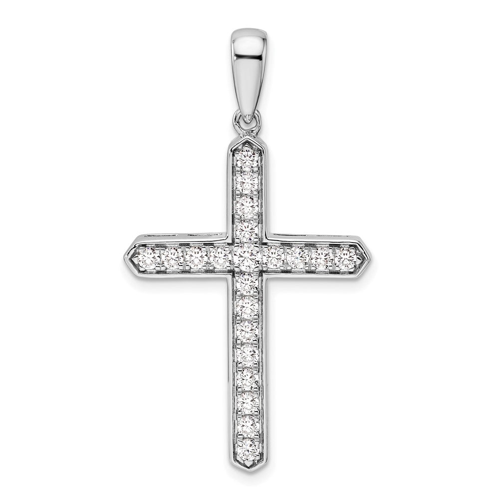 LGWP 14k White Gold 3/4 carat Lab Grown Diamond VS/SI+ G+ Complete Cross Pendant