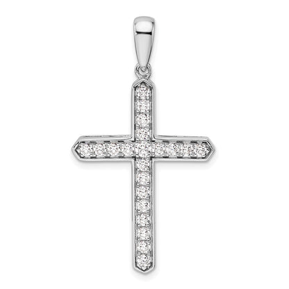 LGWP 14k White Gold 3/4 carat Lab Grown Diamond VS/SI+ G+ Complete Cross Pendant