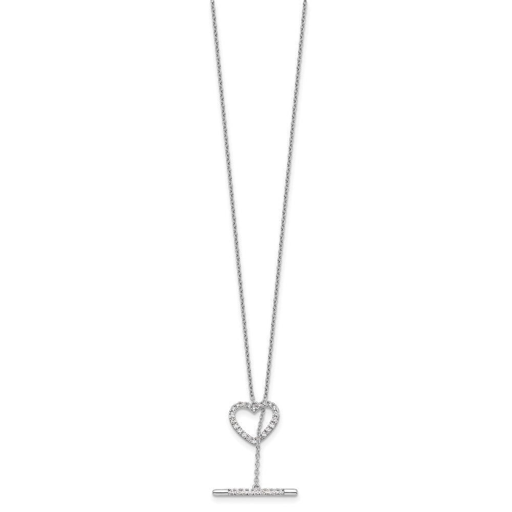 LGWN 14kw 1/3 carat Lab Grown Diamond VS/SI+ G+ Complete 20 inch Heart Toggle Necklace