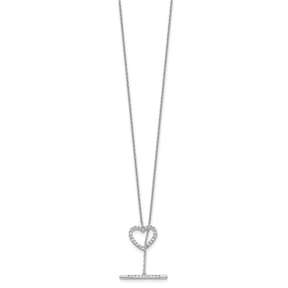 LGWN 14kw 1/3 carat Lab Grown Diamond VS/SI+ G+ Complete 20 inch Heart Toggle Necklace