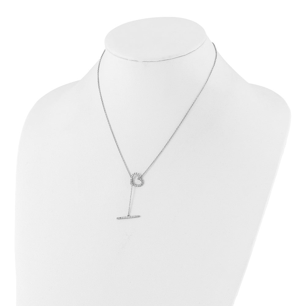 LGWN 14kw 1/3 carat Lab Grown Diamond VS/SI+ G+ Complete 20 inch Heart Toggle Necklace