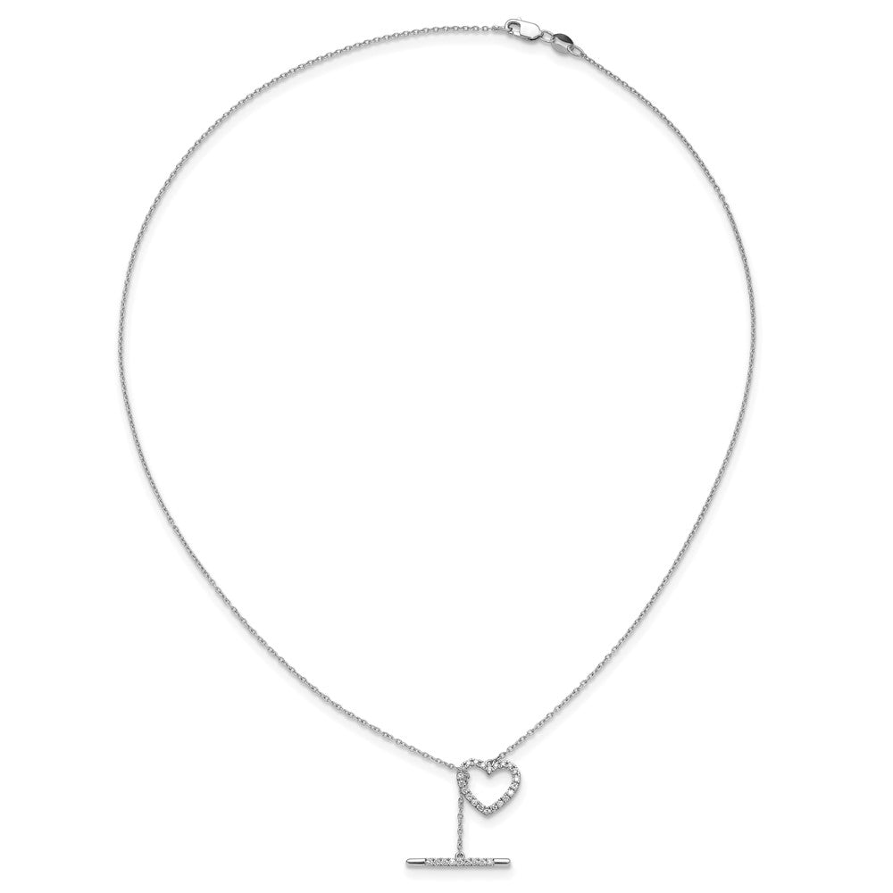 LGWN 14kw 1/3 carat Lab Grown Diamond VS/SI+ G+ Complete 20 inch Heart Toggle Necklace