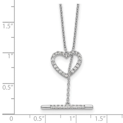 LGWN 14kw 1/3 carat Lab Grown Diamond VS/SI+ G+ Complete 20 inch Heart Toggle Necklace