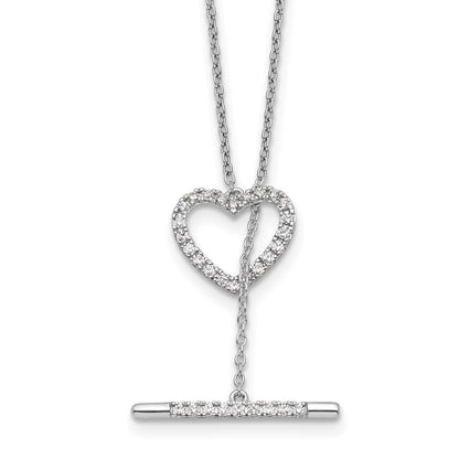 LGWN 14kw 1/3 carat Lab Grown Diamond VS/SI+ G+ Complete 20 inch Heart Toggle Necklace