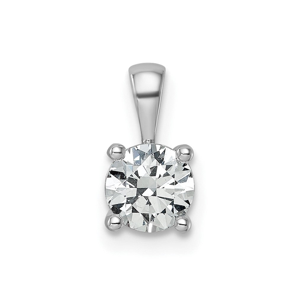 LGWP  14k White Gold 3/4 carat Lab Grown Diamond VS+ F+ Round Complete Four Prong Pendant