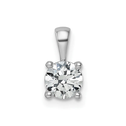 LGWP  14k White Gold 3/4 carat Lab Grown Diamond VS+ F+ Round Complete Four Prong Pendant