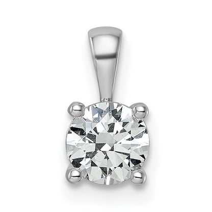 LGWP  14k White Gold 3/4 carat Lab Grown Diamond VS+ F+ Round Complete Four Prong Pendant