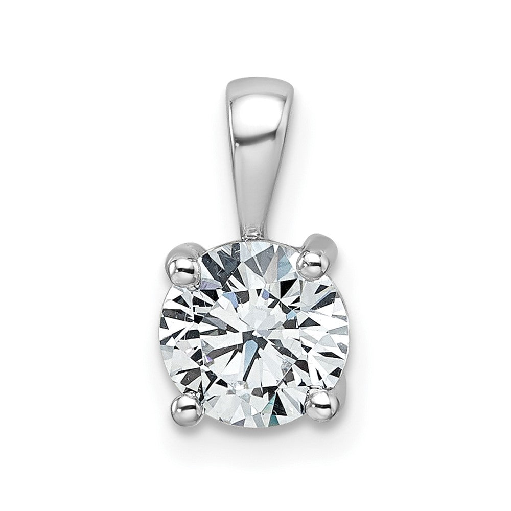 LGWP 14k White Gold 1 carat Lab Grown Diamond VS+ F+ Round Complete Four Prong Pendant