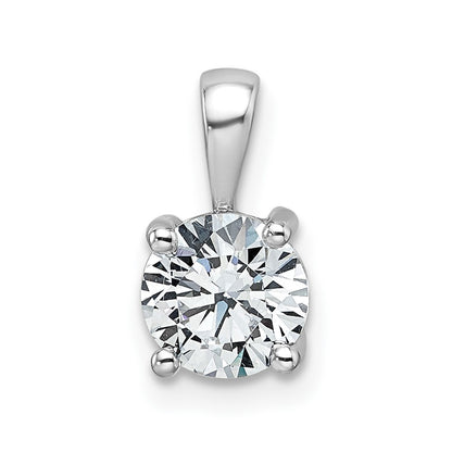 LGWP 14k White Gold 1 carat Lab Grown Diamond VS+ F+ Round Complete Four Prong Pendant