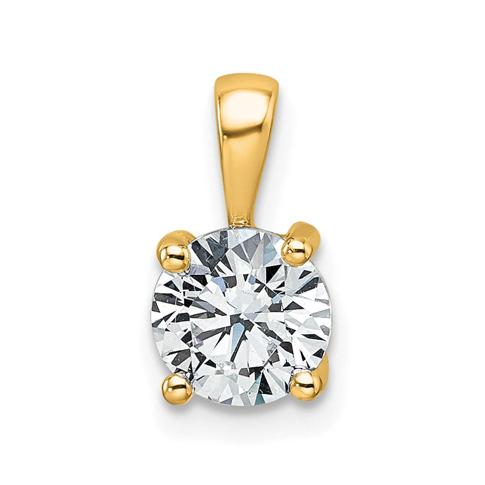 LGYP 14k 1 carat Lab Grown Diamond VS+ F+ Round Complete Four Prong Pendant