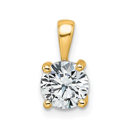 LGYP 14k 1 carat Lab Grown Diamond VS+ F+ Round Complete Four Prong Pendant