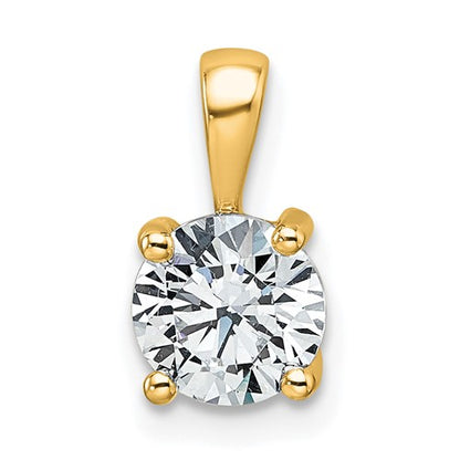 LGYP 14k 1 carat Lab Grown Diamond VS+ F+ Round Complete Four Prong Pendant