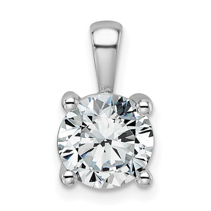 LGWP 14k White Gold 2 carat Lab Grown Diamond VS+ F+ Round Complete Four Prong Pendant