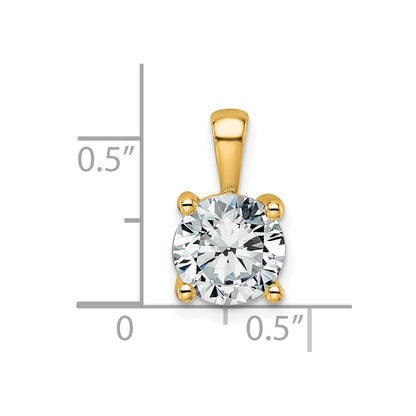 14k 2 carat Lab Grown Diamond VS+ F+ Round Complete Four Prong Pendant