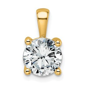 LGYP 14k 2 carat Lab Grown Diamond VS+ F+ Round Complete Four Prong Pendant