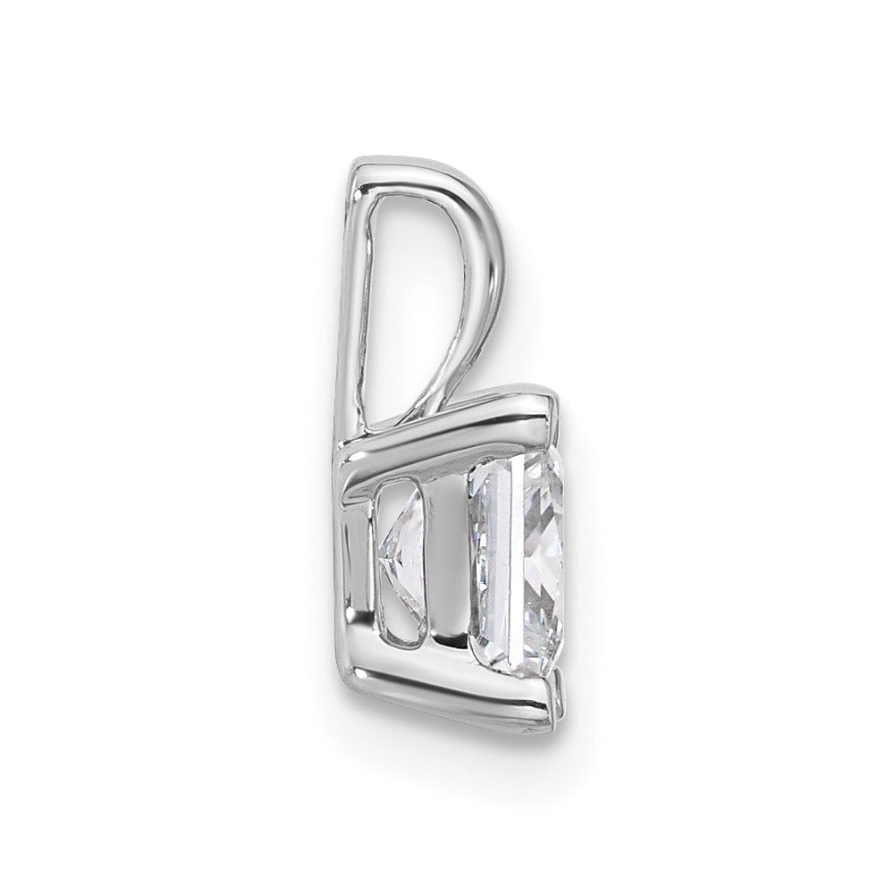 LGWP 14k White Gold 1 carat Lab Grown Diamond VS/SI+ G+ Princess Complete Four Prong Pendant