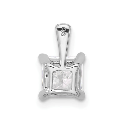 LGWP 14k White Gold 1 carat Lab Grown Diamond VS/SI+ G+ Princess Complete Four Prong Pendant