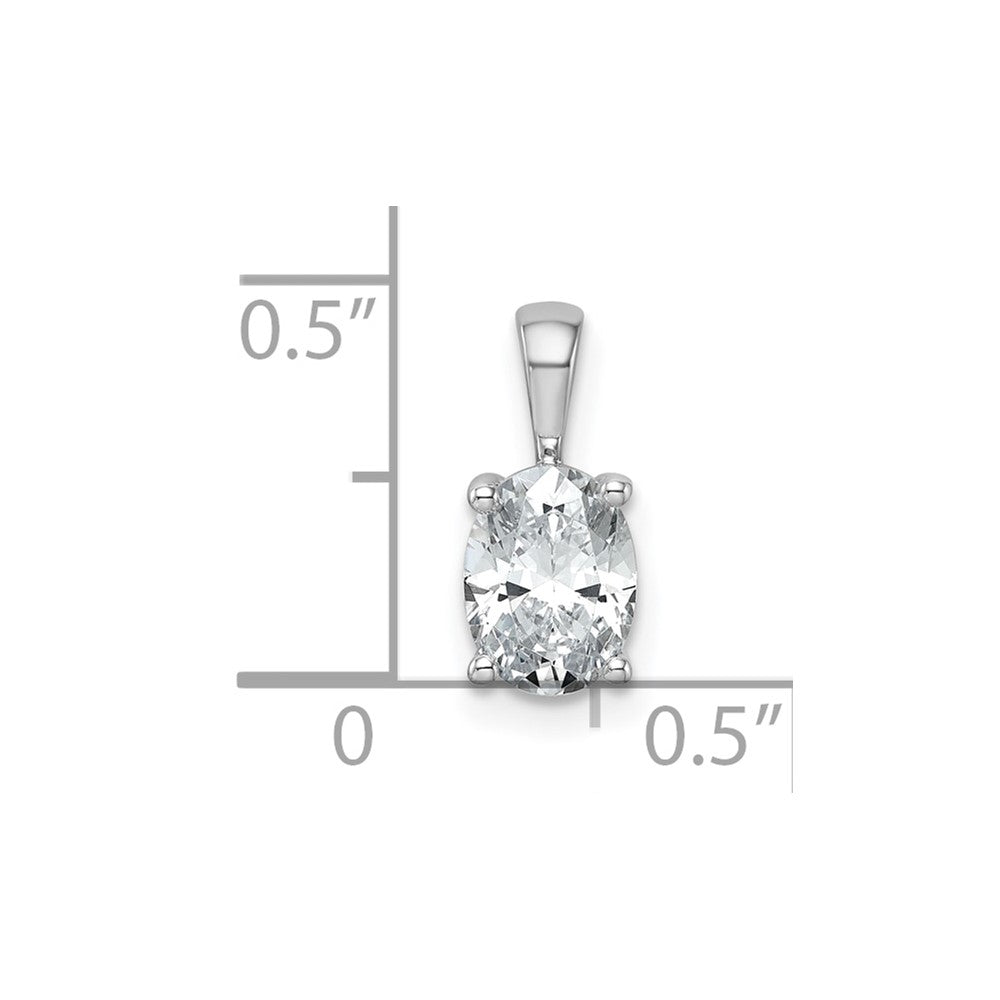 LGWP 14k White Gold 1 carat Lab Grown Diamond VS+ F+ Oval Complete Four Prong Pendant