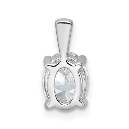 LGWP 14k White Gold 1 1/2 carat Lab Grown Diamond VS/SI+ G+ Oval Complete Four Prong Pendant