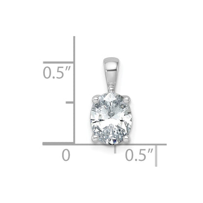 LGWP 14k White Gold 1 1/2 carat Lab Grown Diamond VS/SI+ G+ Oval Complete Four Prong Pendant