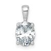 LGWP 14k White Gold 1 1/2 carat Lab Grown Diamond VS/SI+ G+ Oval Complete Four Prong Pendant