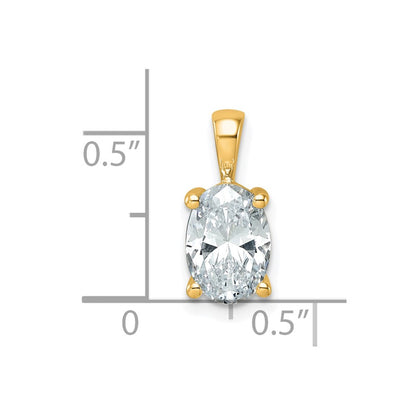 LGGP 14k 2 carat Lab Grown Diamond VS+ F+ Oval Complete Four Prong Pendant