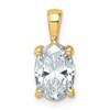 LGGP 14k 2 carat Lab Grown Diamond VS+ F+ Oval Complete Four Prong Pendant