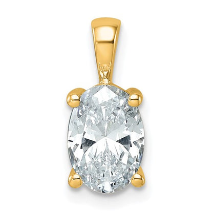 LGGP 14k 2 carat Lab Grown Diamond VS+ F+ Oval Complete Four Prong Pendant