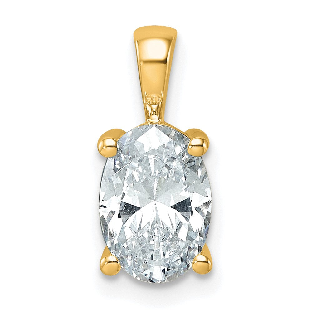 LGGP 14k 2 carat Lab Grown Diamond VS+ F+ Oval Complete Four Prong Pendant