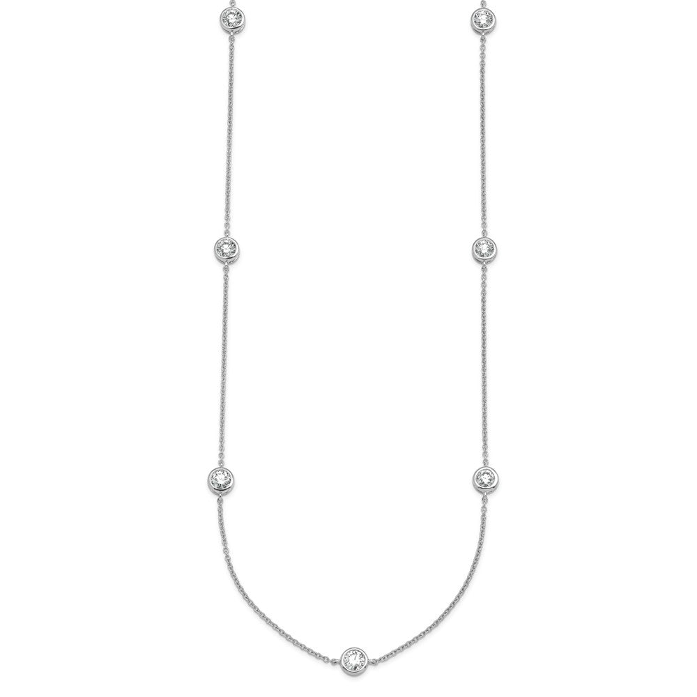 LGGN 14k White Gold 1 3/4 carat Lab Grown Diamond VS/SI+ G+ Complete 16 inch Seven Station Necklace