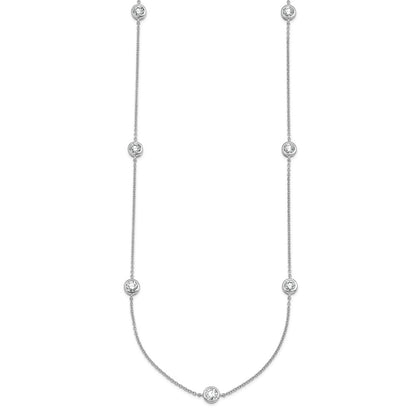 LGGN 14k White Gold 1 3/4 carat Lab Grown Diamond VS/SI+ G+ Complete 16 inch Seven Station Necklace