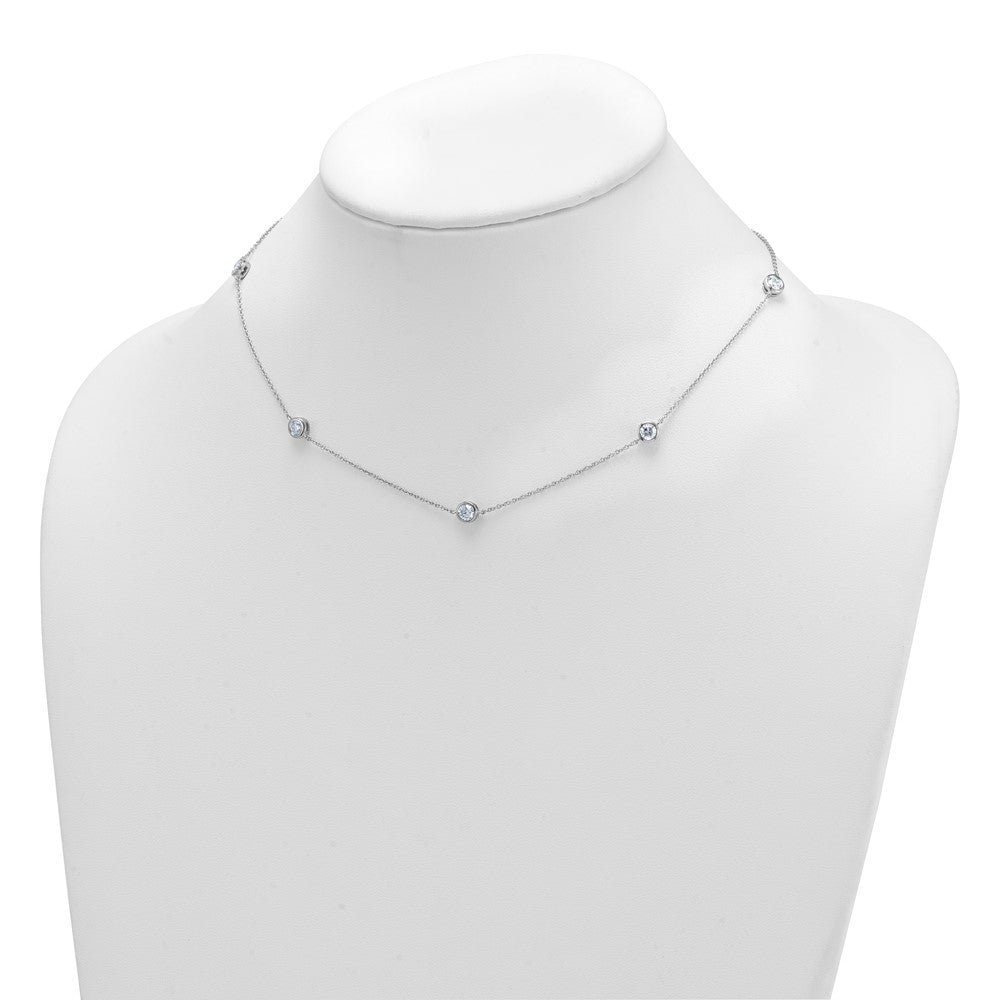 LGGN 14k White Gold 1 3/4 carat Lab Grown Diamond VS/SI+ G+ Complete 16 inch Seven Station Necklace