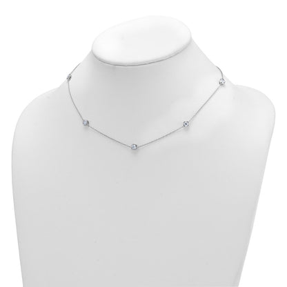 LGGN 14k White Gold 1 3/4 carat Lab Grown Diamond VS/SI+ G+ Complete 16 inch Seven Station Necklace