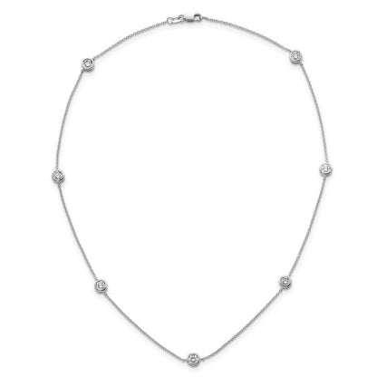 LGGN 14k White Gold 1 3/4 carat Lab Grown Diamond VS/SI+ G+ Complete 16 inch Seven Station Necklace