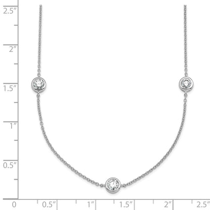 LGGN 14k White Gold 1 3/4 carat Lab Grown Diamond VS/SI+ G+ Complete 16 inch Seven Station Necklace