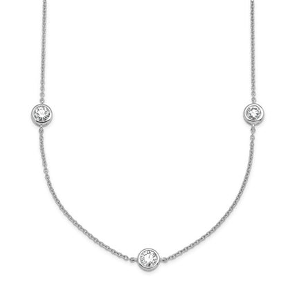 LGGN 14k White Gold 1 3/4 carat Lab Grown Diamond VS/SI+ G+ Complete 16 inch Seven Station Necklace