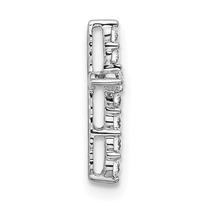 LGGC 14k White Gold 1/5 carat Lab Grown Diamond VS/SI+ G+ Complete Cross Chain Slide Pendant
