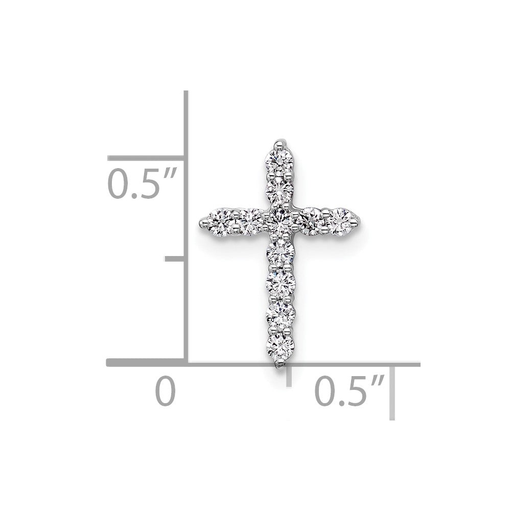 LGGC 14k White Gold 1/5 carat Lab Grown Diamond VS/SI+ G+ Complete Cross Chain Slide Pendant
