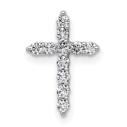 LGGC 14k White Gold 1/5 carat Lab Grown Diamond VS/SI+ G+ Complete Cross Chain Slide Pendant