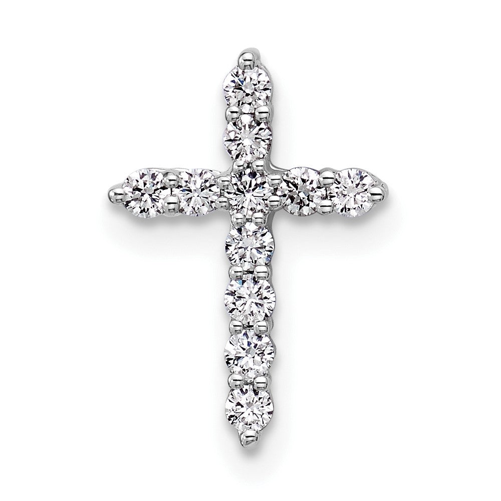 LGGC 14k White Gold 1/5 carat Lab Grown Diamond VS/SI+ G+ Complete Cross Chain Slide Pendant