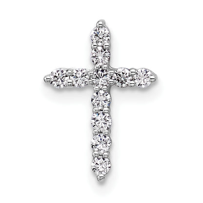 LGGC 14k White Gold 1/5 carat Lab Grown Diamond VS/SI+ G+ Complete Cross Chain Slide Pendant