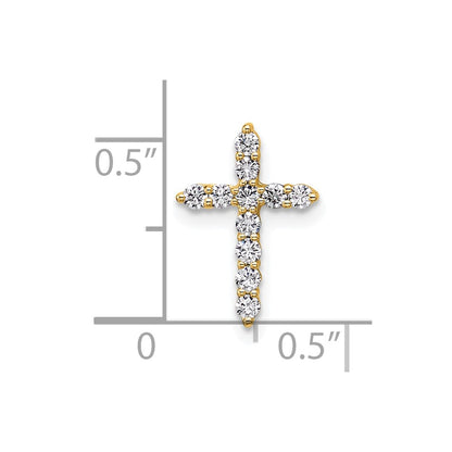 14k 1/5 carat Lab Grown Diamond VS/SI+ G+ Complete Cross Chain Slide Pendant