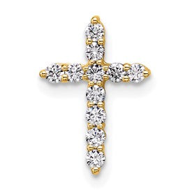 14k 1/5 carat Lab Grown Diamond VS/SI+ G+ Complete Cross Chain Slide Pendant