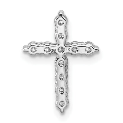 LGGC 14k White Gold 1/3 carat Lab Grown Diamond VS/SI+ G+ Complete Cross Chain Slide Pendant
