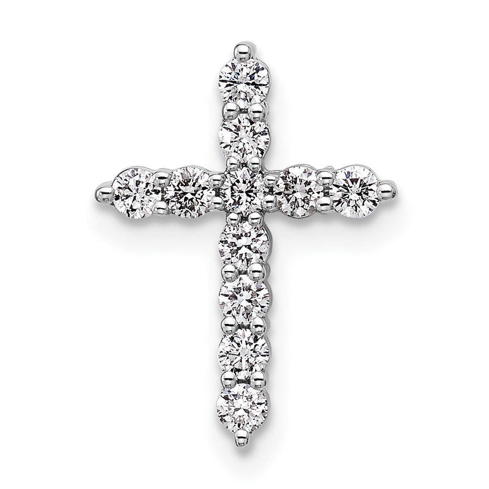 LGGC 14k White Gold 1/3 carat Lab Grown Diamond VS/SI+ G+ Complete Cross Chain Slide Pendant