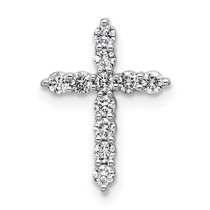 LGGC 14k White Gold 1/3 carat Lab Grown Diamond VS/SI+ G+ Complete Cross Chain Slide Pendant