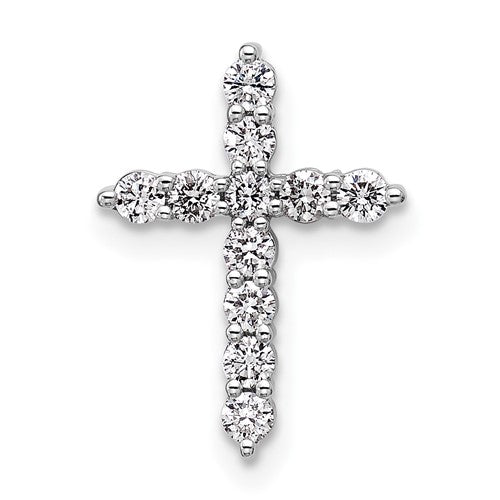 LGGC 14k White Gold 1/3 carat Lab Grown Diamond VS/SI+ G+ Complete Cross Chain Slide Pendant
