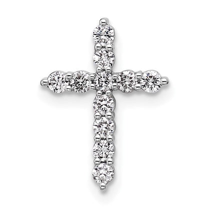 LGGC 14k White Gold 1/3 carat Lab Grown Diamond VS/SI+ G+ Complete Cross Chain Slide Pendant